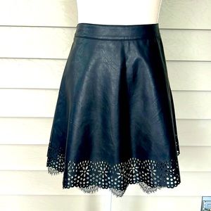 Faux leather eyelet skirt size S